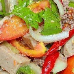 ยำหมูสับหมูยอ(ไม่มีเส้น)