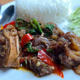 ข้าวกะเพรา ( เนื้อตุ๋น )