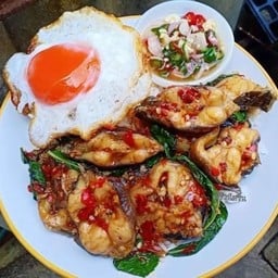 กะเพราปลาดุกราดข้าวไข่ดาว