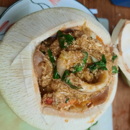 ห่อหมกทะเลมะพร้าวอ่อน Steamed Seafood with Young coconut
