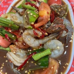 ตำเหลากุ้งสด