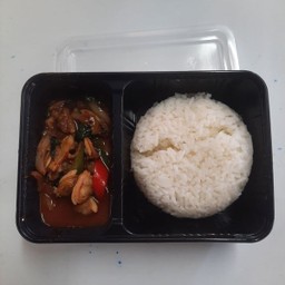 ข้าวหอยลายผัดน้ำพริกเผา