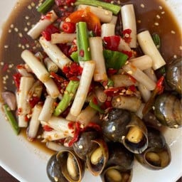 ตำไหลบัวหอยเชอรี่ตัด