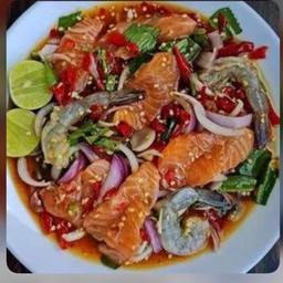 ยำสองใจปลาร้านัว