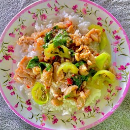 ข้าวผัดพริกหยวกหมู