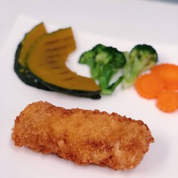 สเต๊กปลาคอดชุปขนมปังทอด
