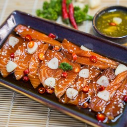 แซลมอนดองซีอิ้วเกาหลีขนาด 300 กรัม ฟรีน้ำจิ้มซีฟู้ด