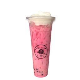 นมชมพูบุกไข่มุกบราวน์ชูก้าร์