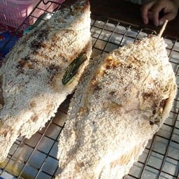 เมี่ยงปลาเผา -คอหมูย่าง -ขนมจีนน้ำยา-ลาบ-น้ำตก-ส้มตำ นายเล็กโภชนา หมู่บ้านเจษฎา6