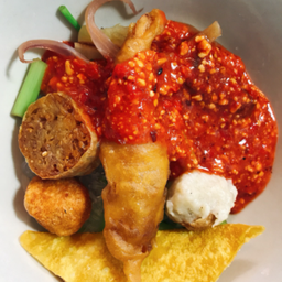 เย็นตาโฟต้มยำแห้งกุ้งกรอบ อร่อยจริง