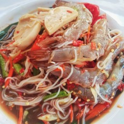 ตำขนมจีนหมูยอกุ้งสด