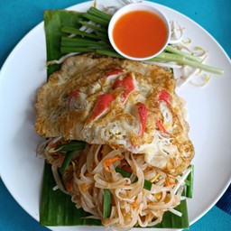 ผัดไทย+ปูอัดทอด