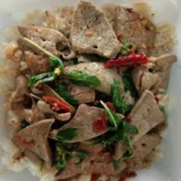 กะเพราตับหมู
