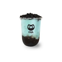 Choco owl thai mint boba นมสดมินท์ช๊อคโก้ไข่มุก
