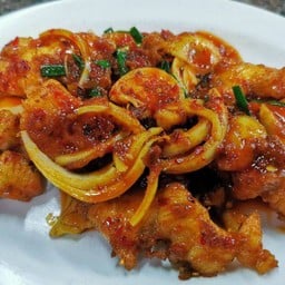 ผัดพริกเผาเนื้อปลาเก๋า