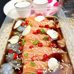 แชลมอนดองกับกุ้งดอง ชุดใหญ่