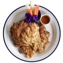 T4 ข้าวไข่เจียวหมูหรือกุ้งสับ Thai Omelette with Pork or  Shrimp