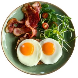 B6 ขนมปังหน้าไข่กับเบคอน Eggs & Bacon Toast