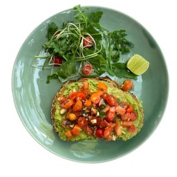 B13 ขนมปังหน้าอโวคาโด้ มะเขือเทศ Avocado & Tomato On Toast