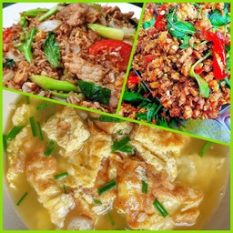 ข้าวราด2 กล่อง + ต้มจืดไข่น้ำ