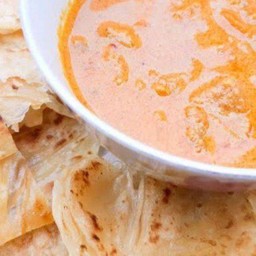 โรตีธรรมดา จิ้มแกงกระหรี่เนื้อ1ชุด