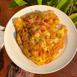 ข้าวผัดตามใจ+ไข่เจียวเที่ยงคืน Y ปังย่างถ่าน