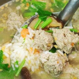 ข้าวต้มหมูสับรวน หมูสับปั้น