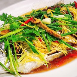 ปลากะพงนึ่งซีอิ๊ว