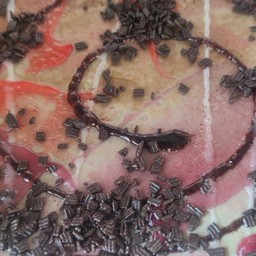 แป้งวนิลา แยมบลูเบอร์รี่ + แยมสตรอเบอรี่ + ช็อคไรค์(เกล็ดน้ำตาล)