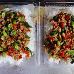 (สั่ง2กล่องถูกกว่า)กระเพราหมูสับ2กล่อง