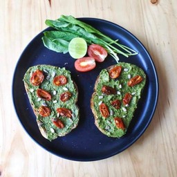 Pesto Roasted Tomato Toast