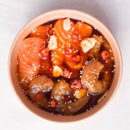 5 Shrimps + 75 Grams Of Salmon