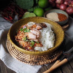 ข้าวหมูย่างแซ่บ