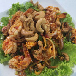 ยำตะไคร้กุ้งสด