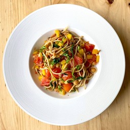 Roasted Tomato Spaghetti With Spanish & Chickpea