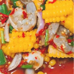 ยำข้าวโพดกุ้งสด