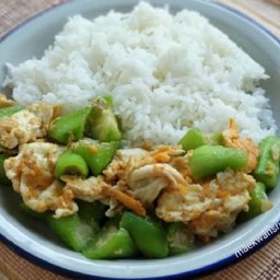 ข้าว+ผัดบวบใส่ไข่