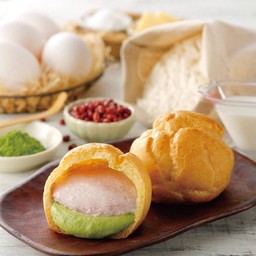 Matcha red bean choux cream