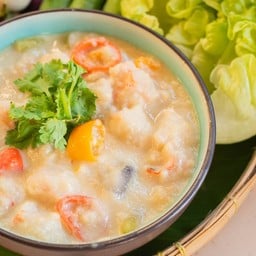 หลนหมูสับ ผักสด