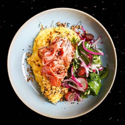 Miso Scamble Egg & Smoked Salmon
