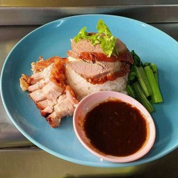 ข้าวหมูกรอบ+เป็ด