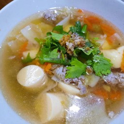 ต้มจืดเต้าหู้หมูสับ Clear soup with Tofu mince pork