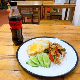 กะเพรา+ไข่ดาว+Coke zero