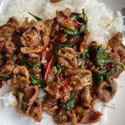 กะเพราเนื้อ (ราดข้าว)