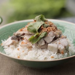 ข้าวต้มแห้งปลากระพง+น้ำซุป