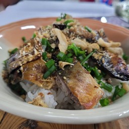 ข้าวต้มแห้งปลาซาบะ+น้ำซุป