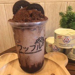 นมหมีปั่นโอวัลตินภูเขาไฟ