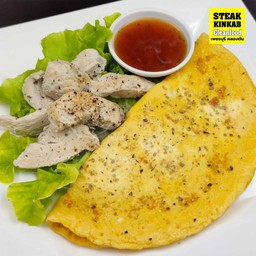 ไข่เจียวไร้มันเพิ่มอกไก่ 570 kcal