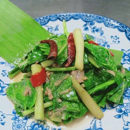 ผัดคะน้าปลาอินทรีเค็ม