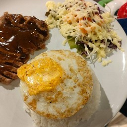 ข้าวหน้าหมูพริกไทยดำ (ราคาไม่รวมไข่)